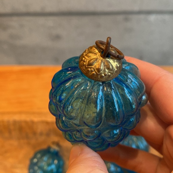 Glass German Kugel Blue Grape Cluster Ornaments - Picture 3 of 4